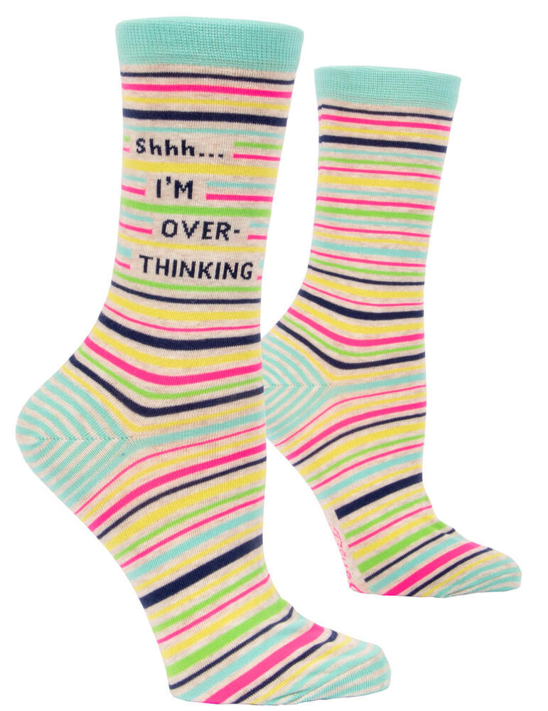Blue Q Womens Crew Socks - Shhh... I'm Over-Thinking