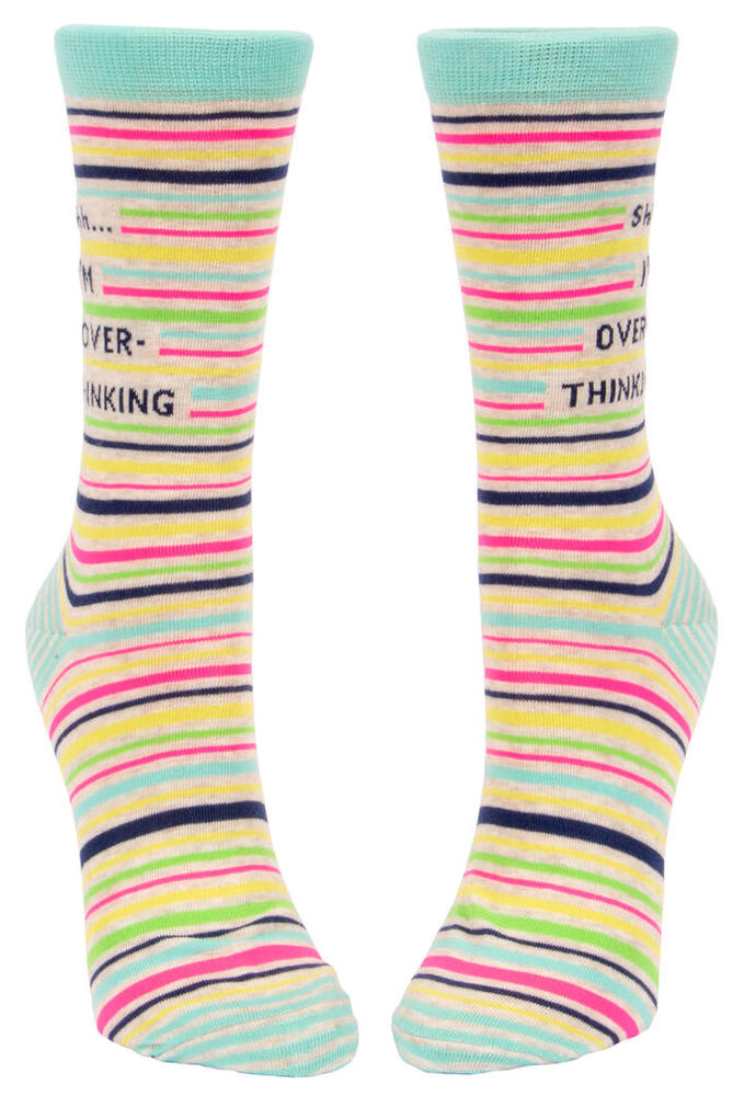 Blue Q Womens Crew Socks - Shhh... I'm Over-Thinking