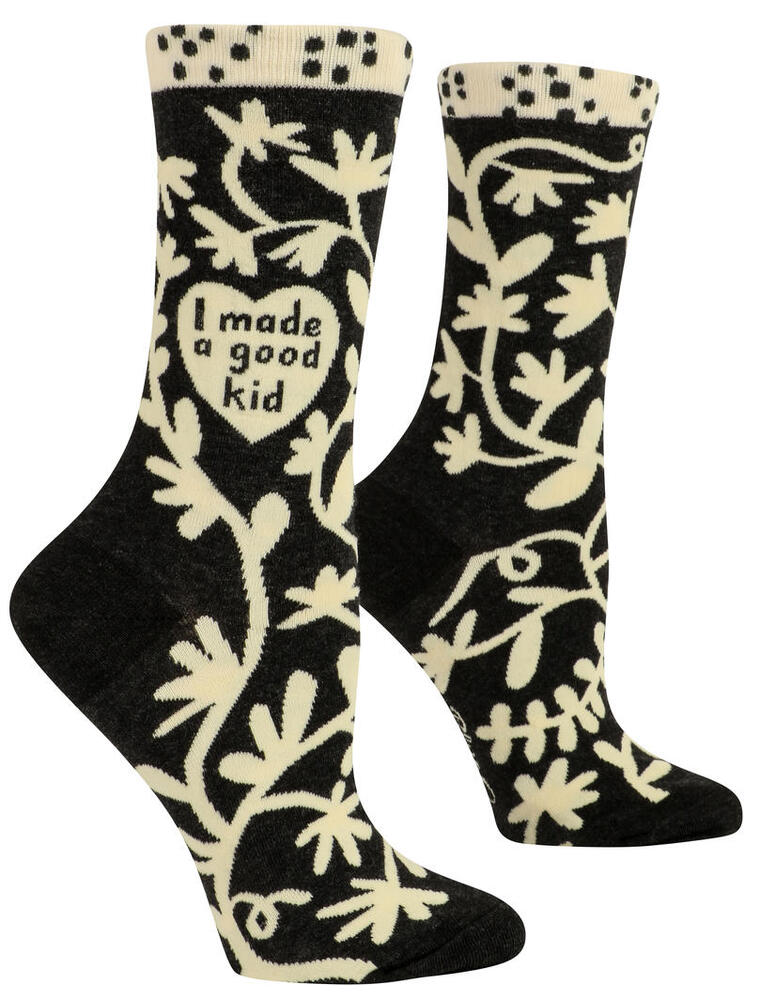 Blue Q Womens Crew Socks - I Made a Good Kid