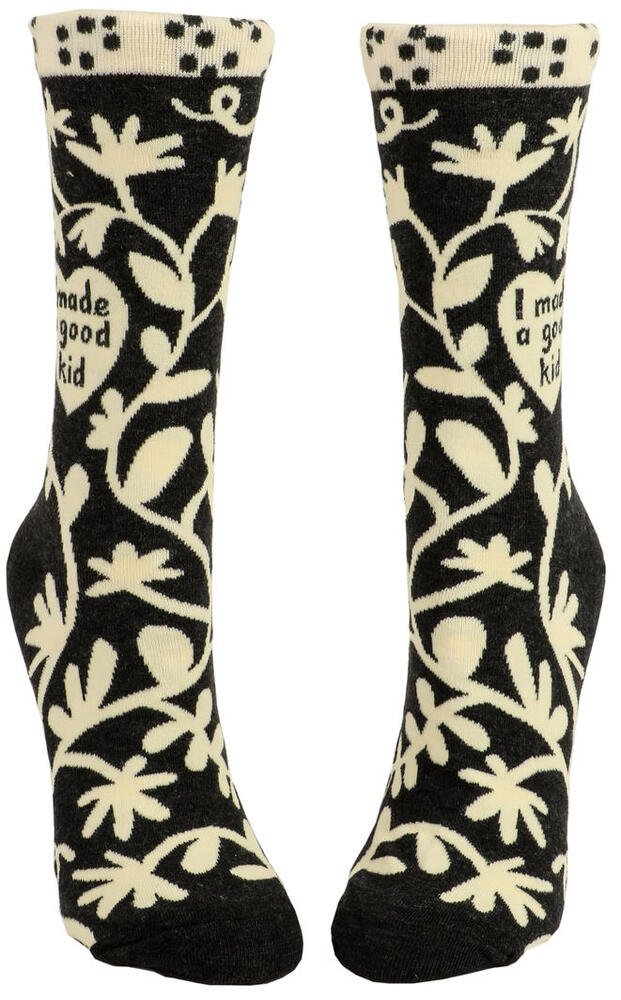 Blue Q Womens Crew Socks - I Made a Good Kid