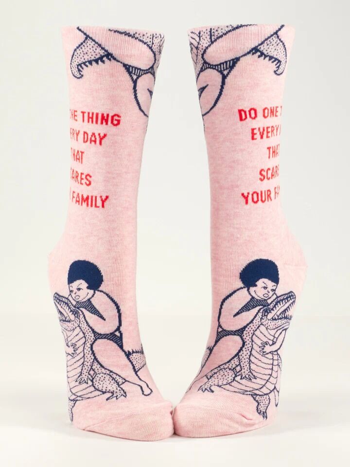 Blue Q Womens Crew Socks - Do One Thing Every Day That Scares Your Family
