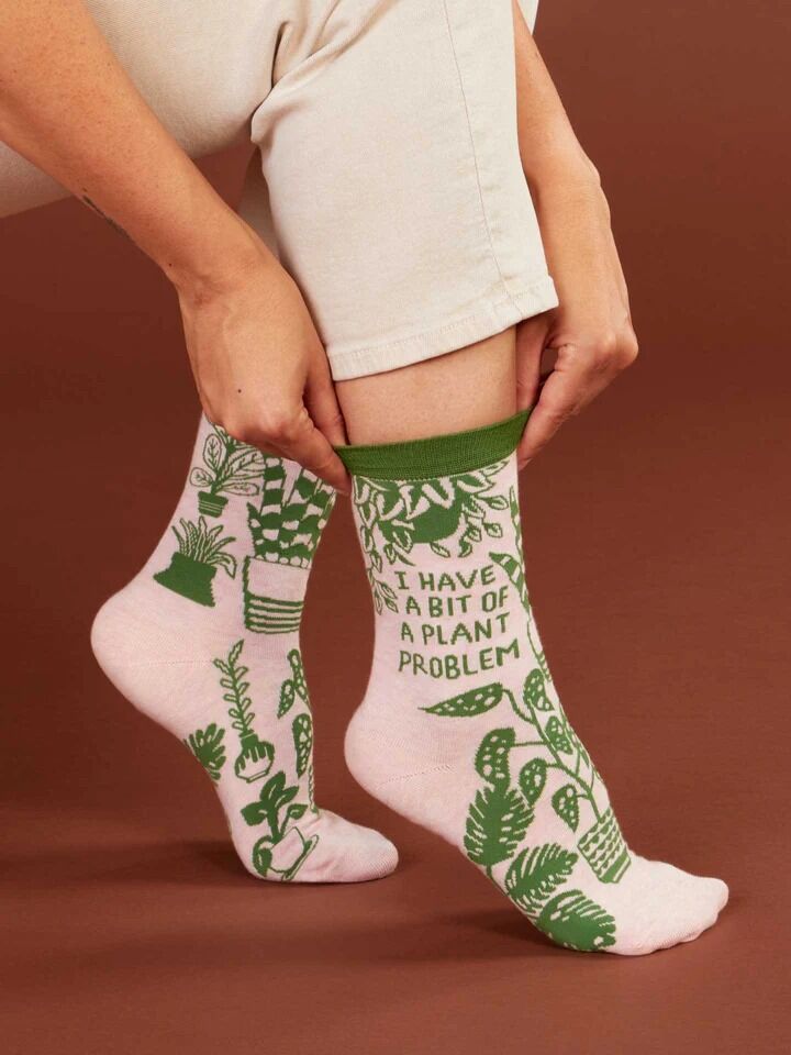 Blue Q Womens Crew Socks - I Have A Bit Of A Plant Problem