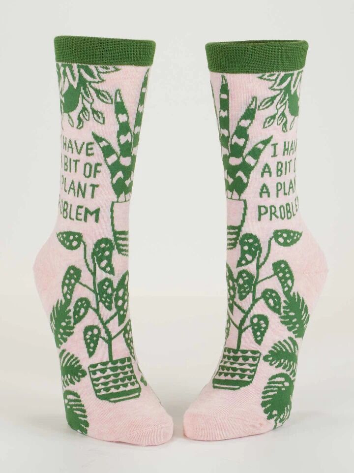 Blue Q Womens Crew Socks - I Have A Bit Of A Plant Problem