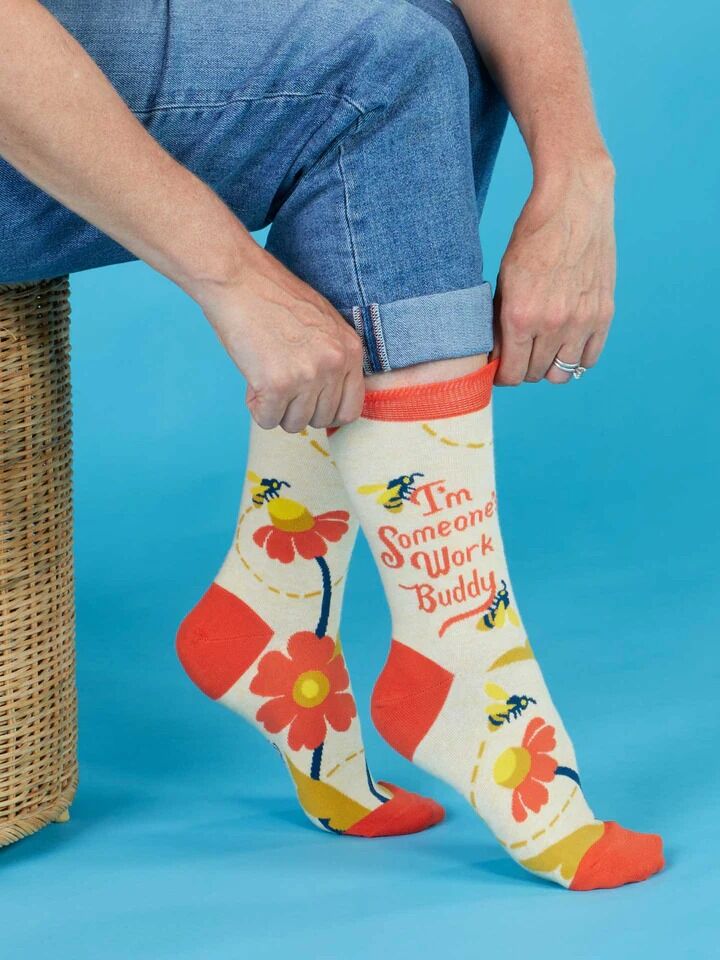 Blue Q Womens Crew Socks - I'm Someone's Work Buddy