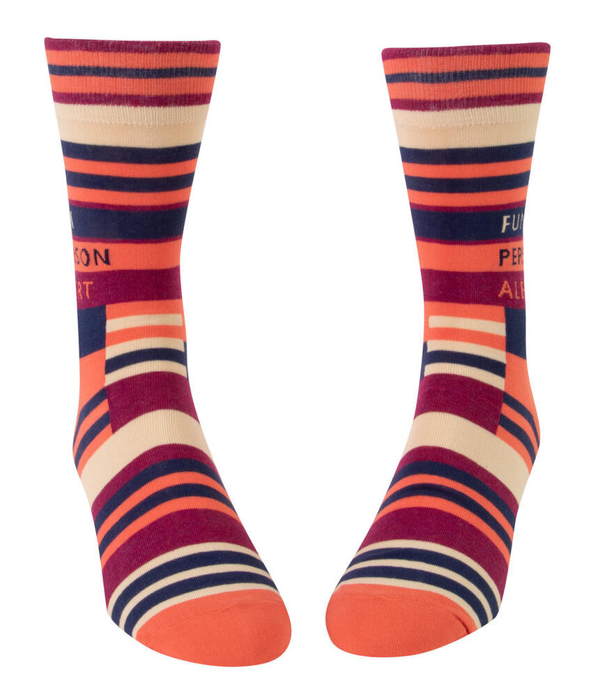 Blue Q Mens Crew Socks - Fun Person Alert