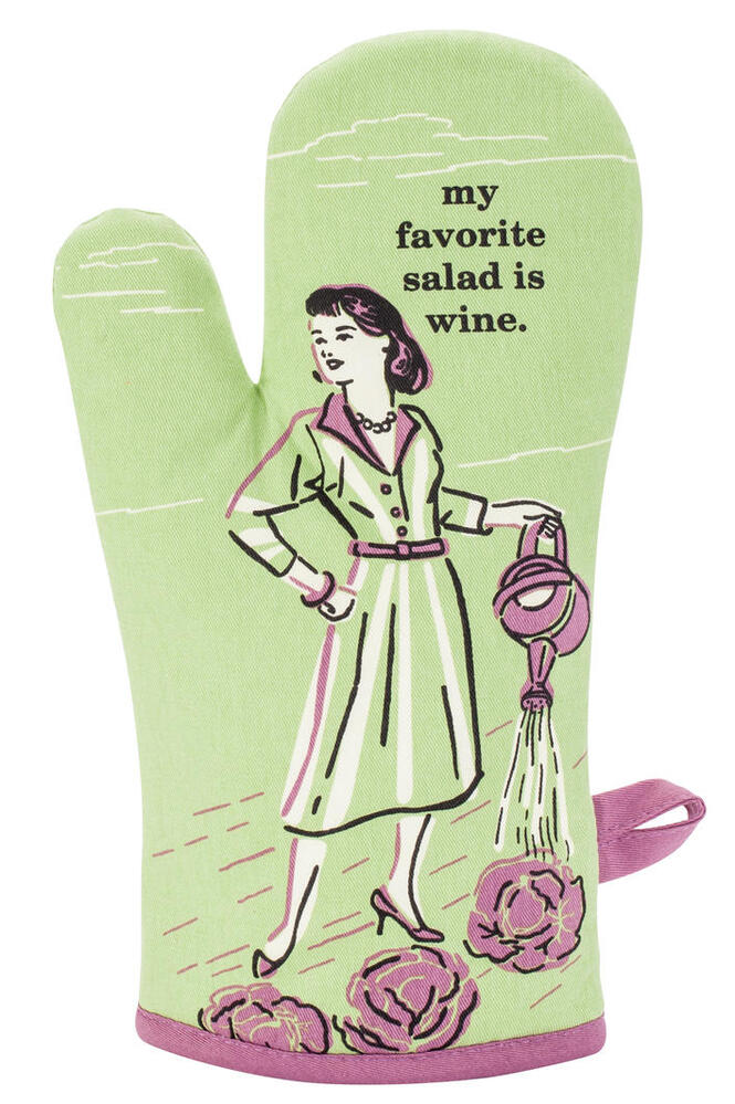 Blue Q Oven Mitt - My Favorite Salad Is Wine