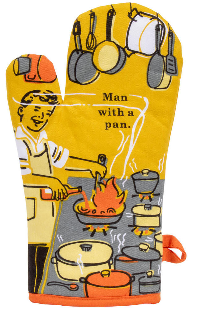Blue Q Oven Mitt - Man With A Pan