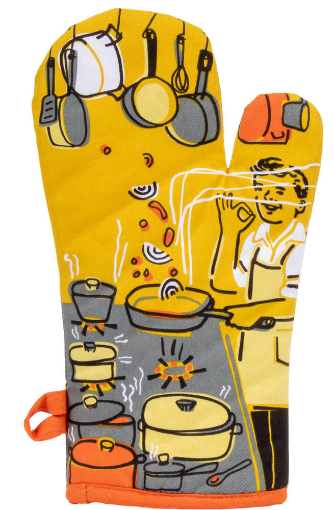 Blue Q Oven Mitt - Man With A Pan