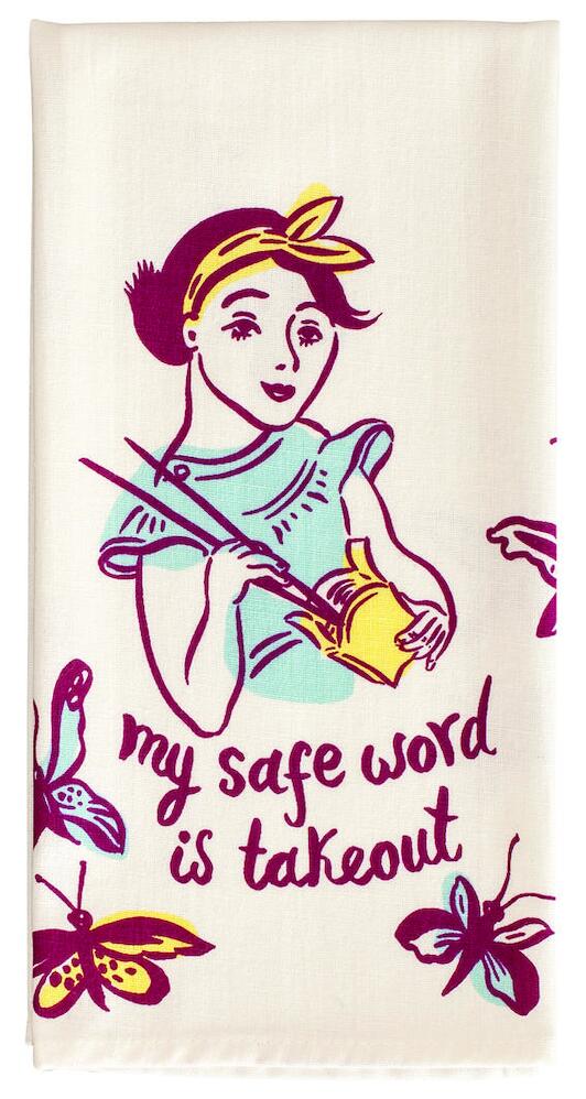 Blue Q Tea Towel - My Safe Word Is Takeout