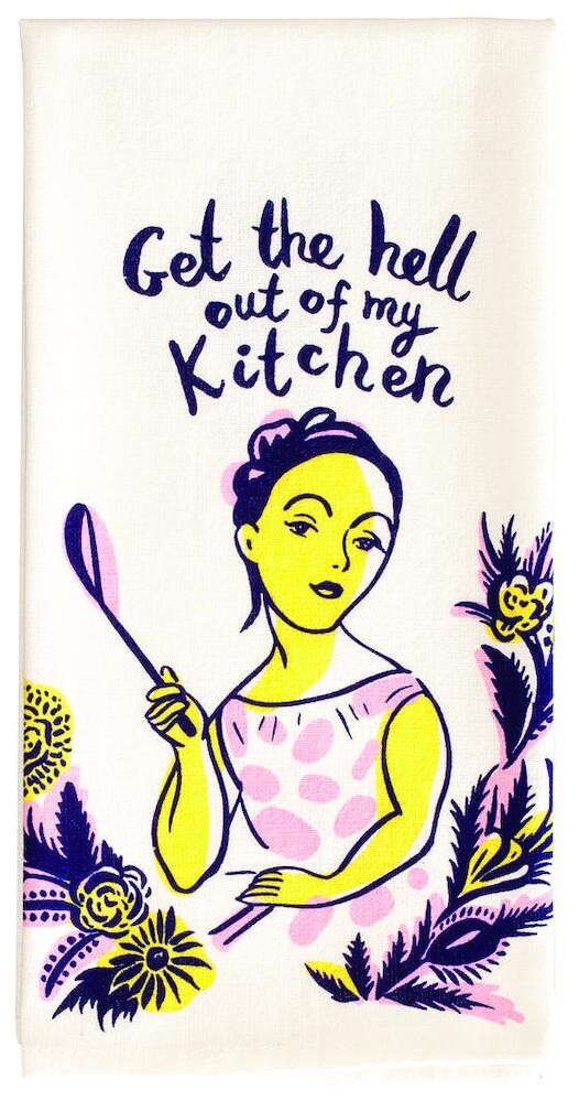 Blue Q Tea Towel - Get The Hell Out Of My Kitchen