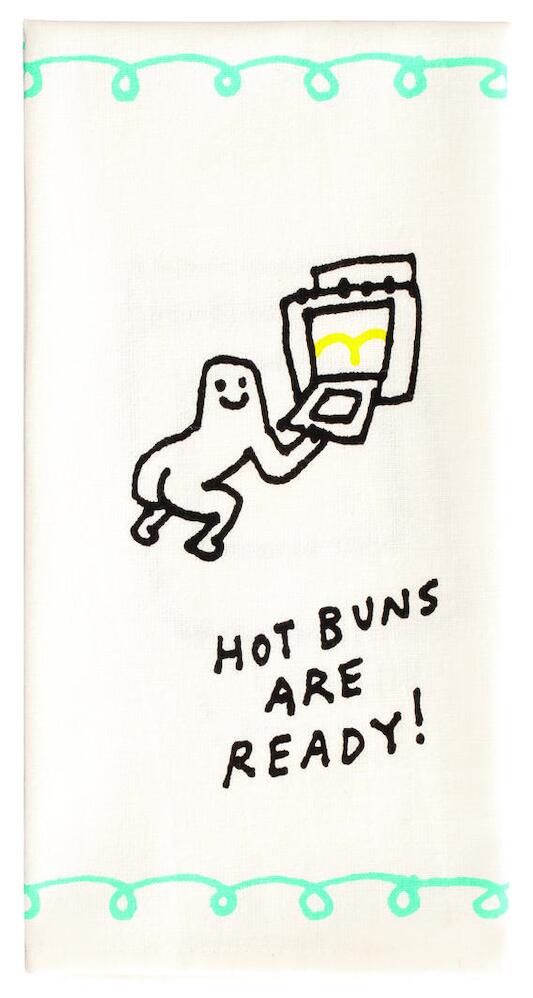Blue Q Tea Towel - Hot Buns Are Ready
