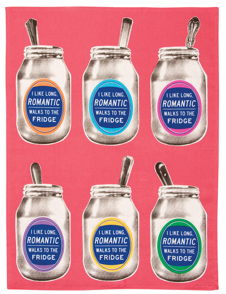 Blue Q Tea Towel - I Like Long Romantic Walks To The Fridge