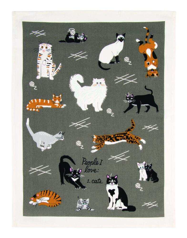 Blue Q Tea Towel - People I Love: 1. Cats