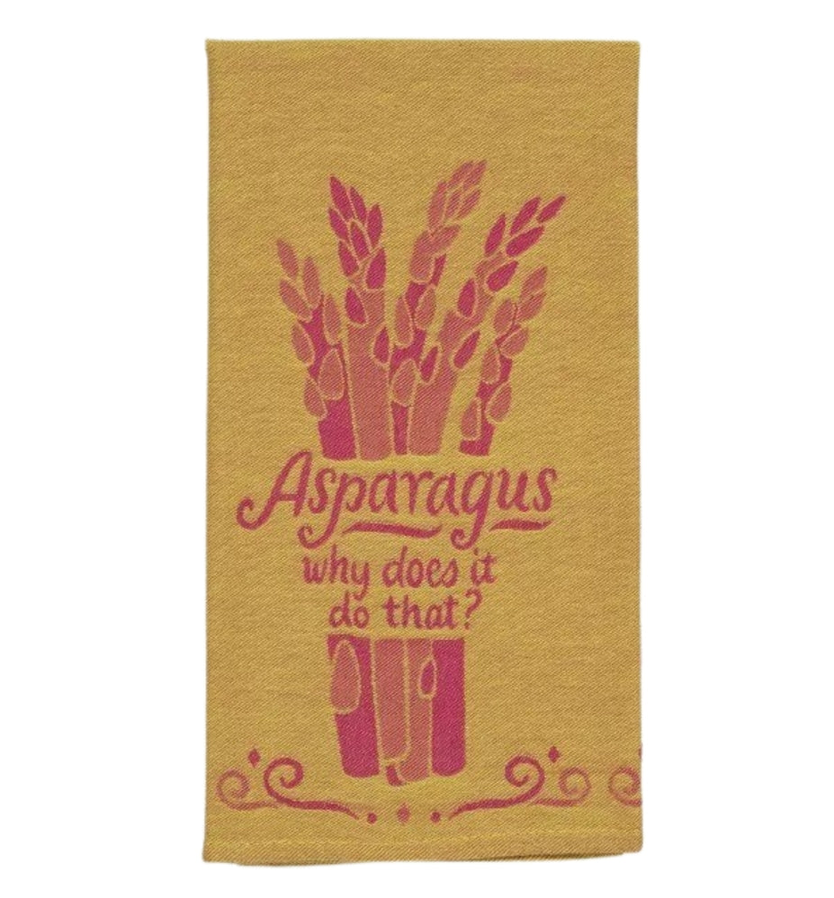 Blue Q Tea Towel - Asparagus, Why Does It Do That?