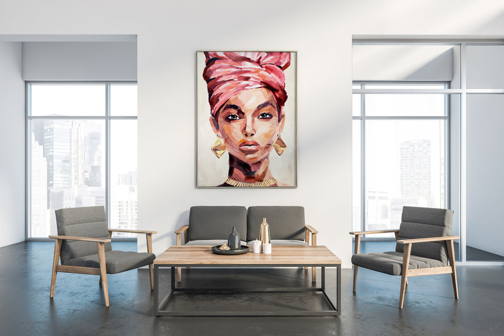 NF Living Wall Art - Headwrap Queen Painting 73x103cm