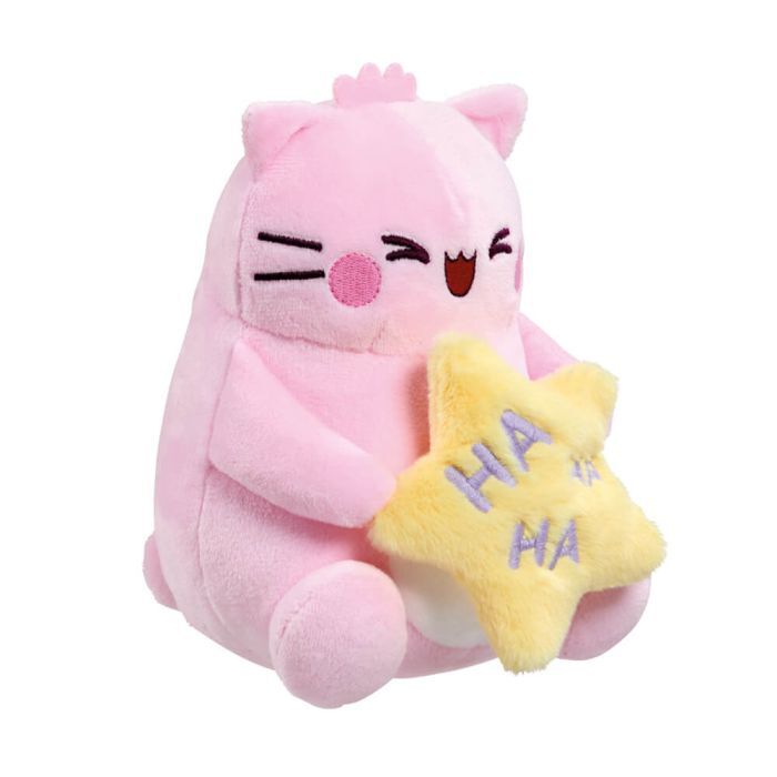 Pembe the Pink Cat Plush - Laughing