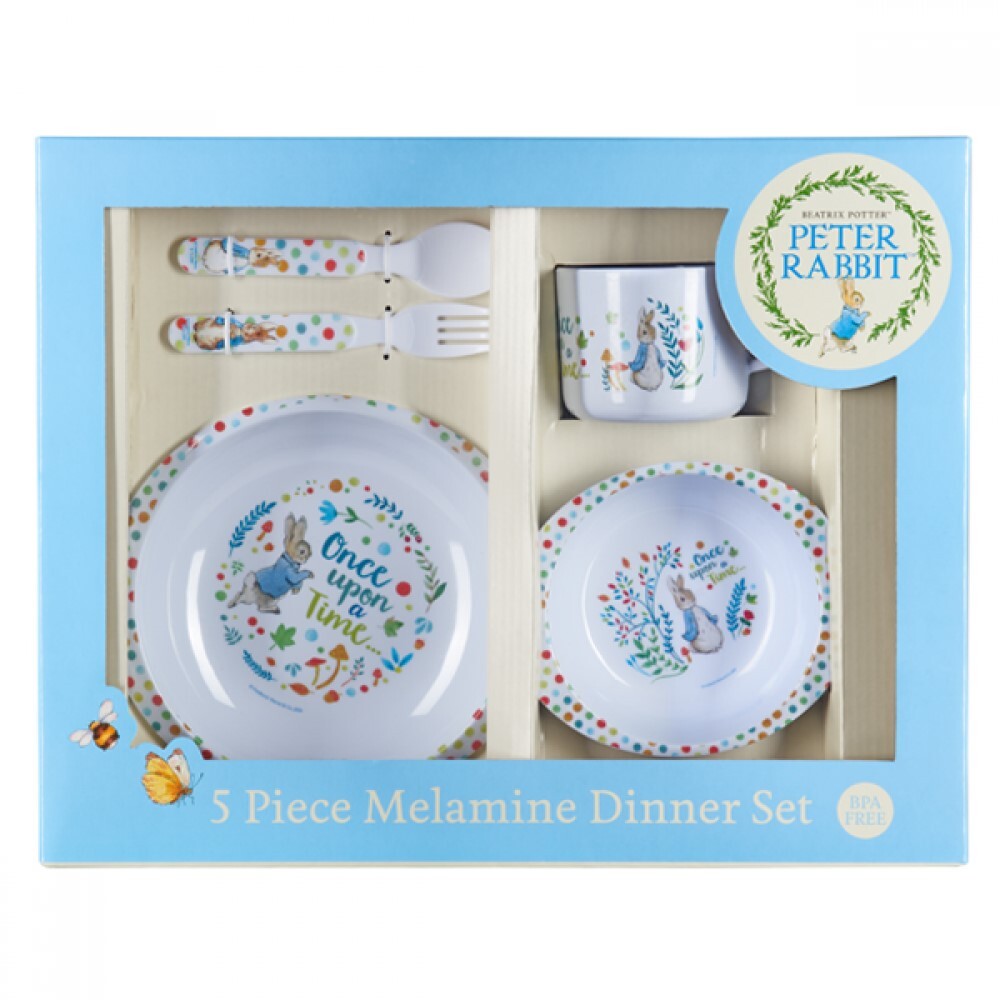 Beatrix Potter Peter Rabbit 5pc Dinner Set - Classic Peter Rabbit
