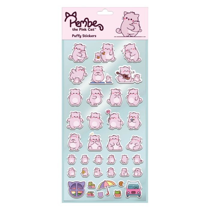 Pembe the Pink Cat - Puffy Sticker Sheet