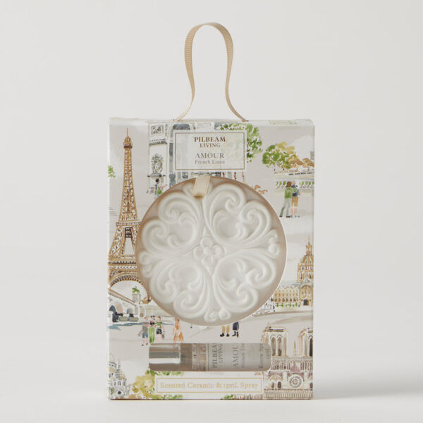 Pilbeam Living - Amour French Linen Scented Ceramic Disc