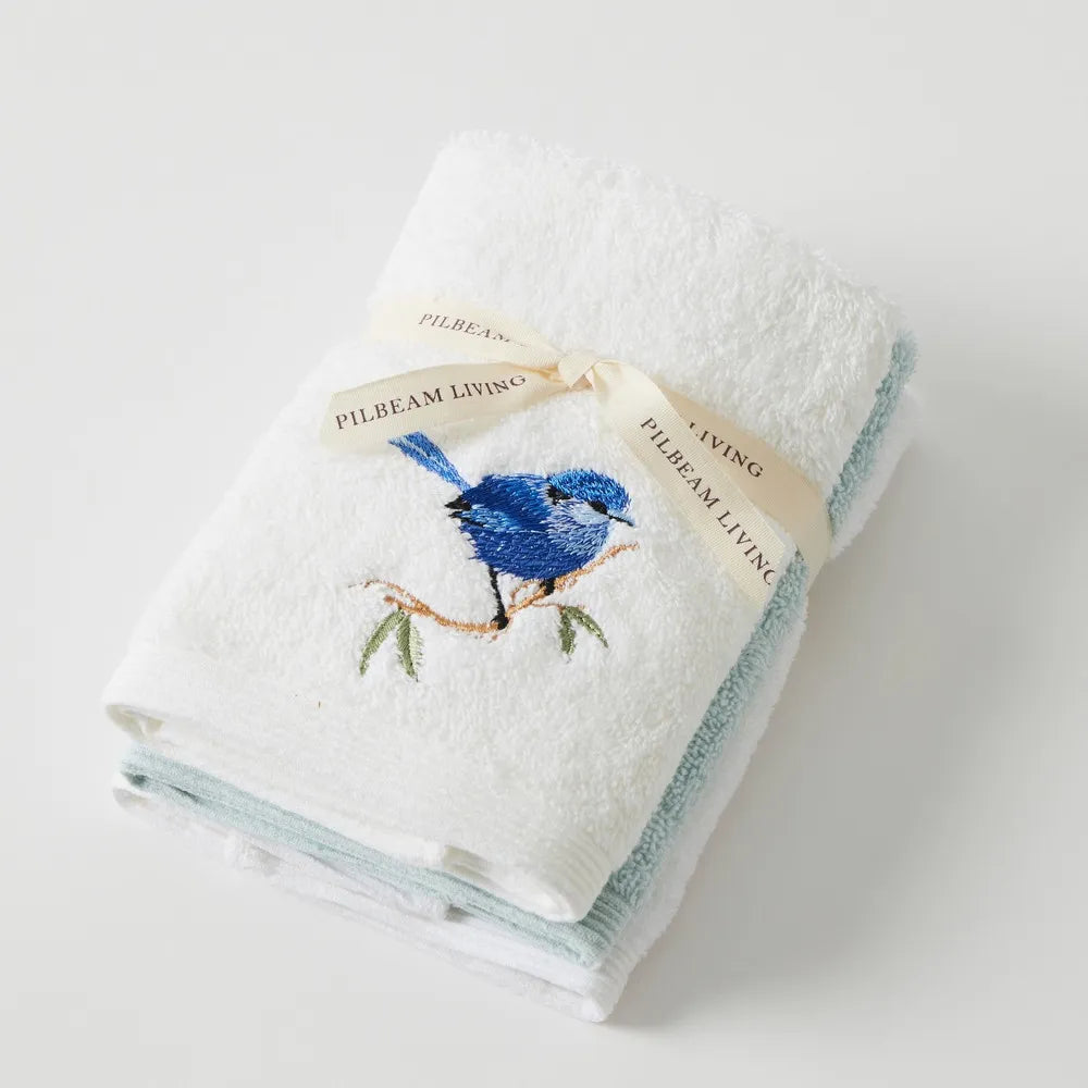 Pilbeam Living - Blue Wren Face Washer (Set of 3)