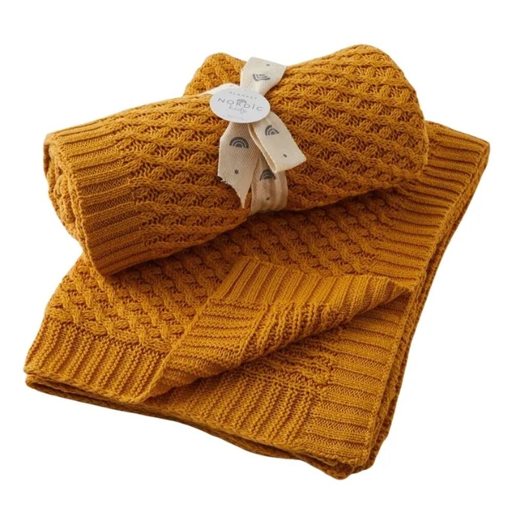 Pilbeam Nordic Kids - Honey Basket Weave Knit Blanket