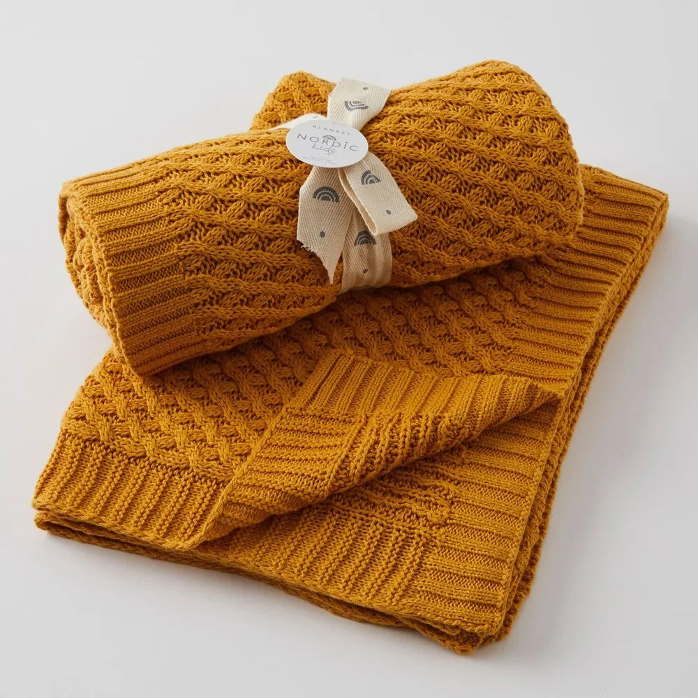 Pilbeam Nordic Kids - Honey Basket Weave Knit Blanket