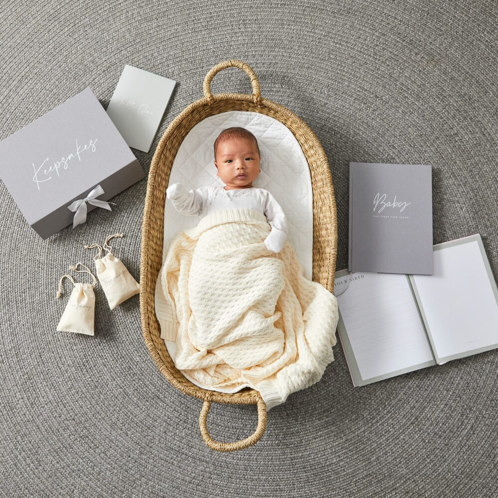 Pilbeam Jiggle & Giggle - Cream Basket Weave Knit Blanket