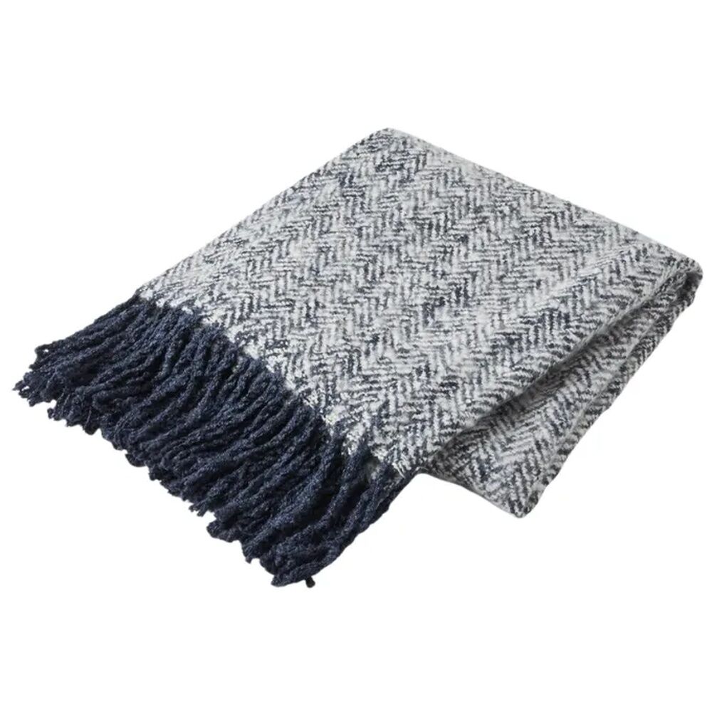 Pilbeam Living - Herringbone Throw Navy
