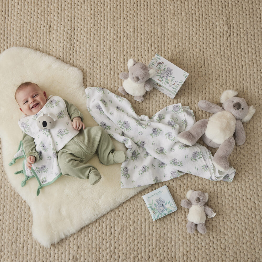 Pilbeam Jiggle & Giggle - Koala Cuddles Muslin Bib (Set Of 2)