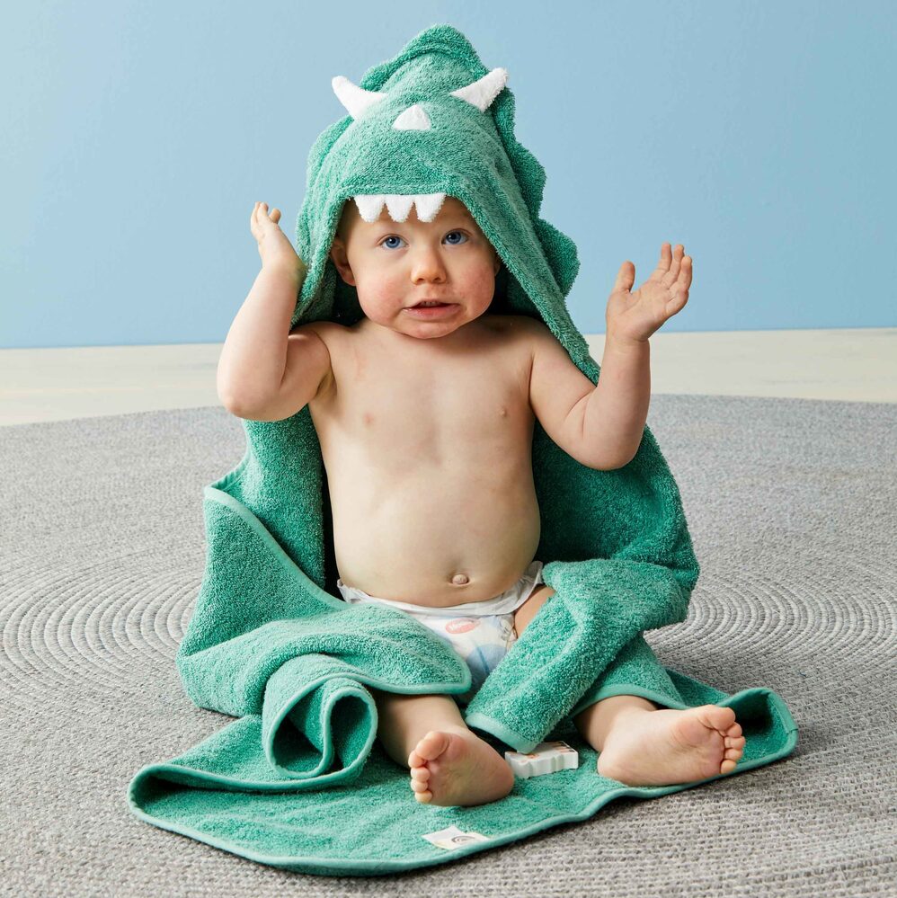 Pilbeam Nordic Kids - Theo Dinosaur Hooded Bath Towel