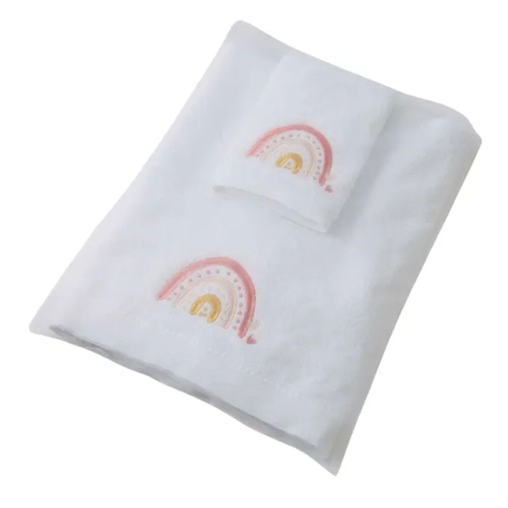 Pilbeam Baby Jiggle & Giggle - Rainbow Bath Towel & Face Washer Set