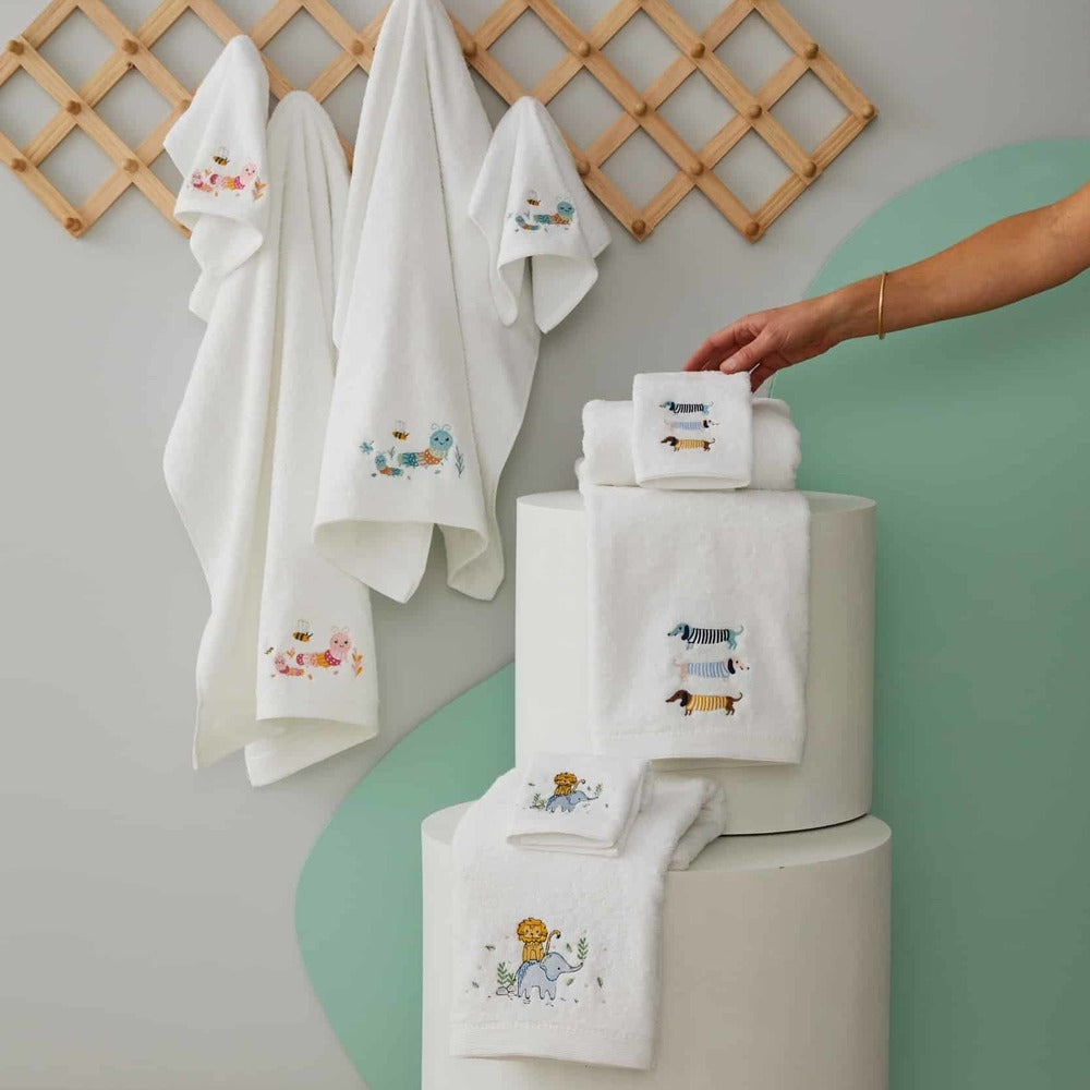 Pilbeam Baby Jiggle & Giggle - Little Critters Blue Bath Towel & Face Washer Set