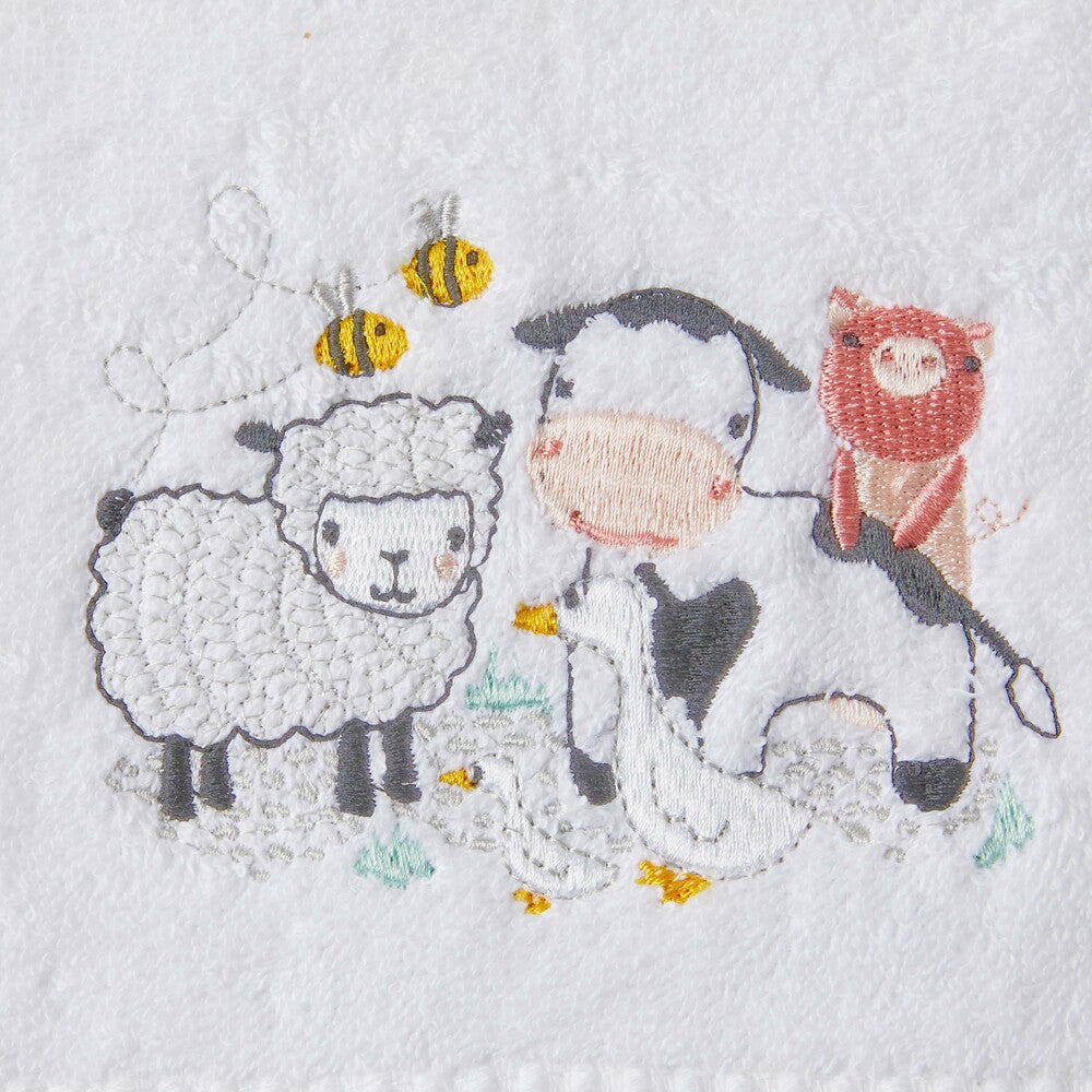 Pilbeam Jiggle & Giggle - Farm Animals Bath Towel & Face Washer Set