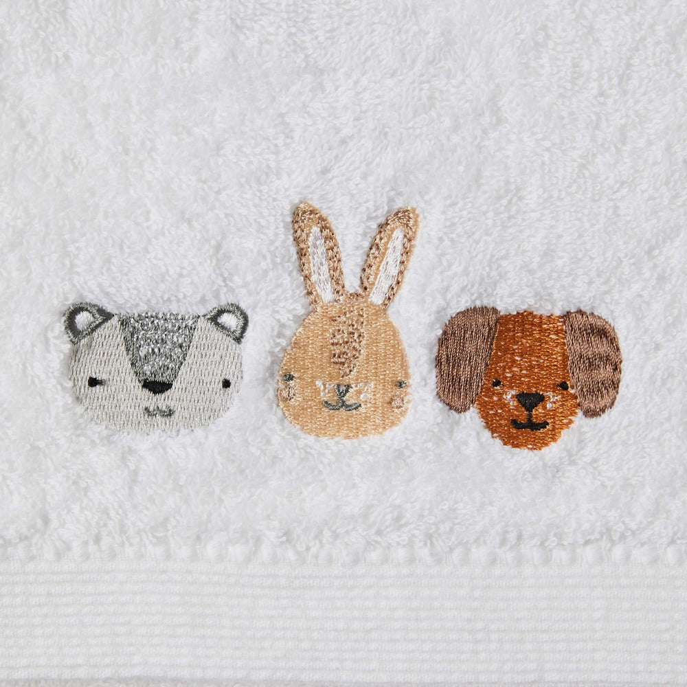 Pilbeam Jiggle & Giggle - Animal Faces Bath Towel & Face Washer Set