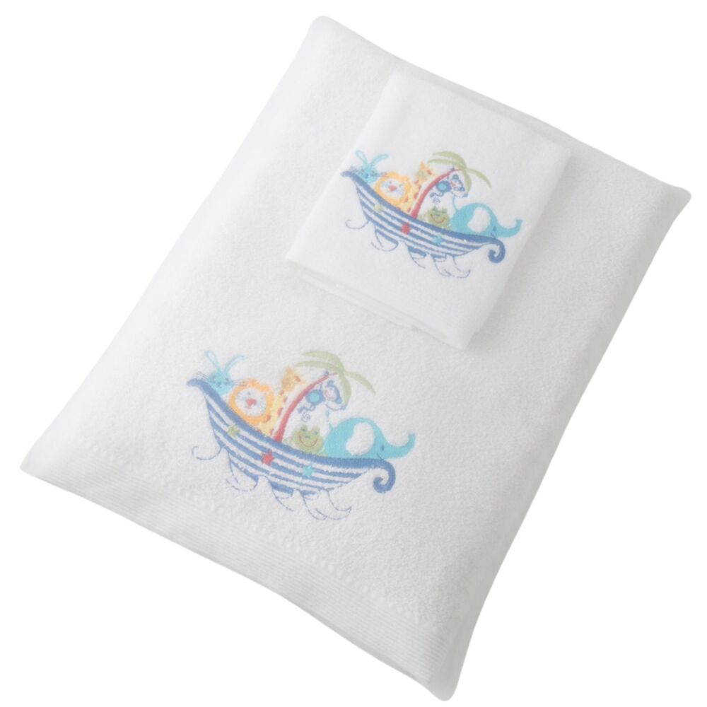 Pilbeam Baby Jiggle & Giggle - Fun Ark Bath Towel & Face Washer Set