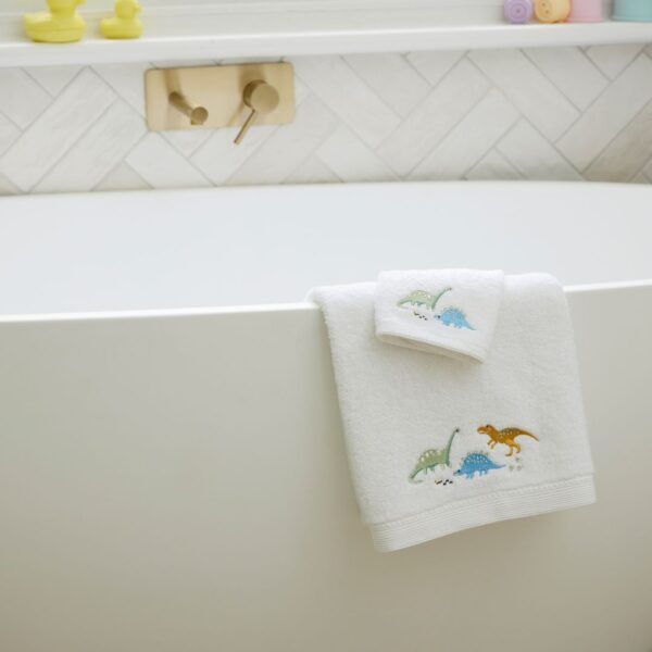 Pilbeam Jiggle & Giggle - Dallying Dino Bath Towel & Face Washer Set
