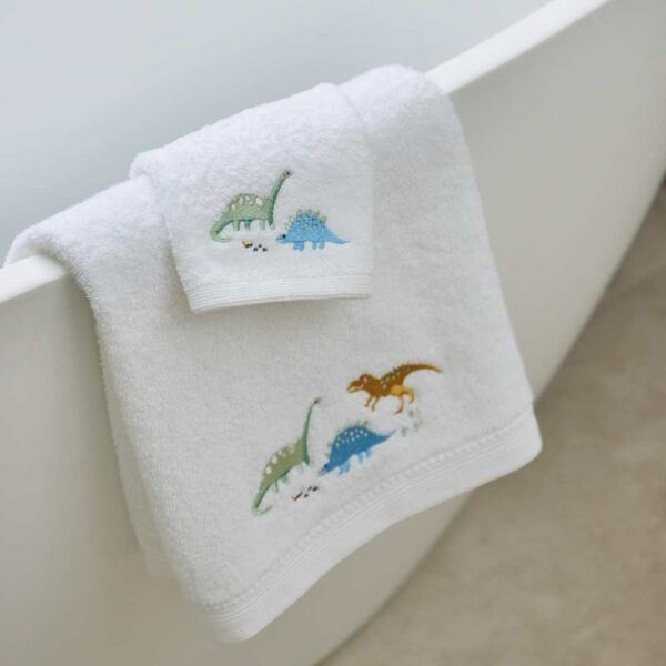 Pilbeam Jiggle & Giggle - Dallying Dino Bath Towel & Face Washer Set