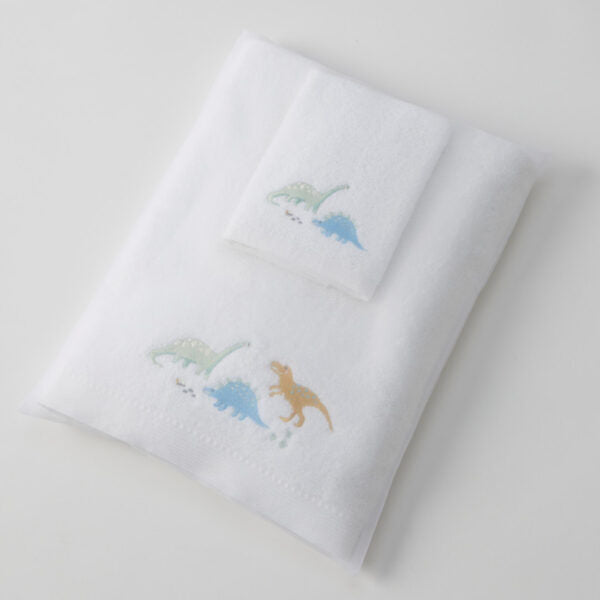 Pilbeam Jiggle & Giggle - Dallying Dino Bath Towel & Face Washer Set