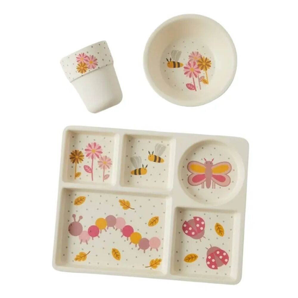 Pilbeam Jiggle & Giggle - Little Critters Pink Bamboo Dining Set
