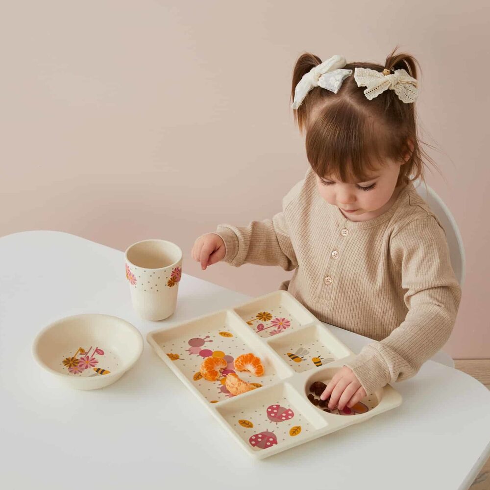 Pilbeam Jiggle & Giggle - Little Critters Pink Bamboo Dining Set