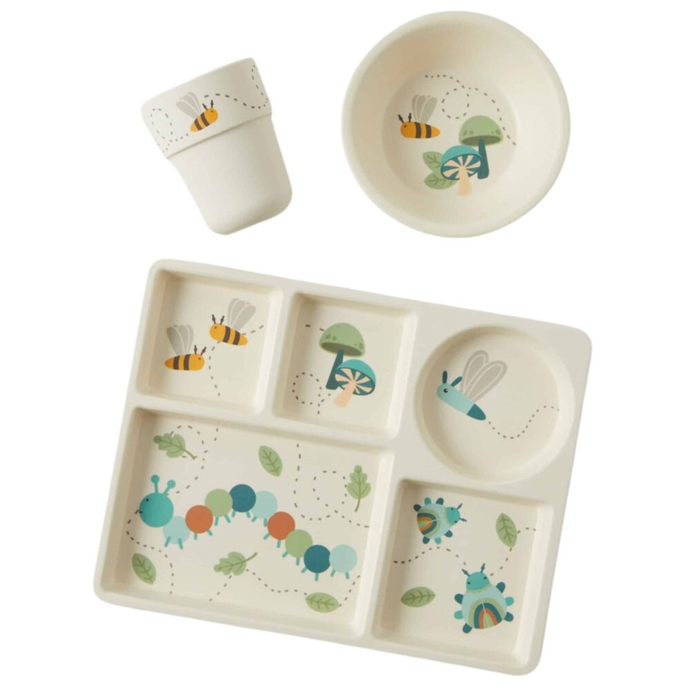 Pilbeam Jiggle & Giggle - Little Critters Blue Bamboo Dining Set