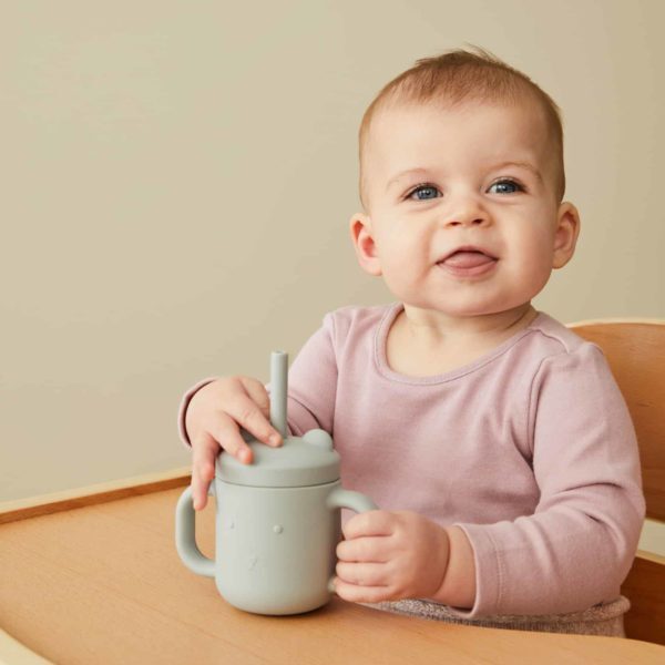 Pilbeam Nordic Kids - Henny Silicone Sippy Cup with Straw - Steele