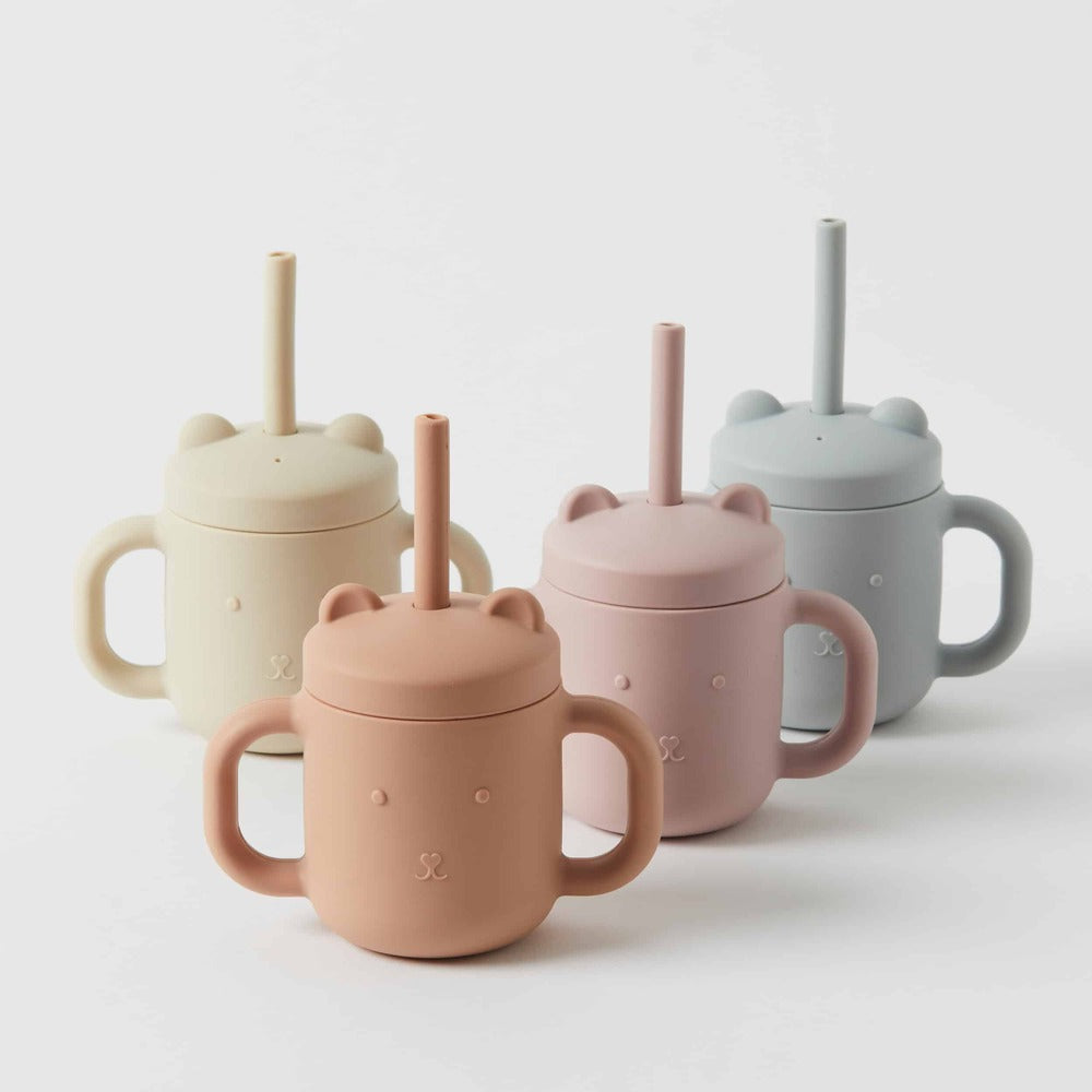 Pilbeam Nordic Kids - Henny Silicone Sippy Cup with Straw - Terracotta