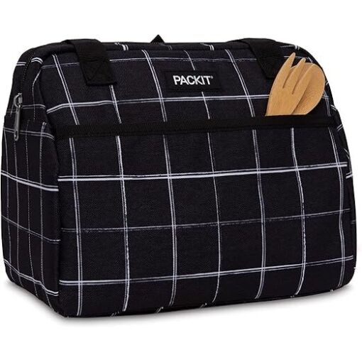 Packit Freezable Hampton Lunch Bag - Black Grid