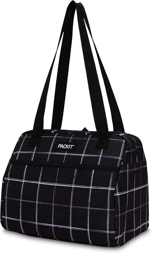 Packit Freezable Hampton Lunch Bag - Black Grid