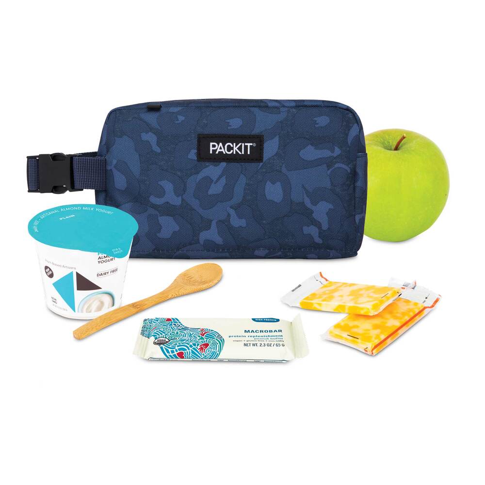 Packit Freezable Snack Box - Heather Leopard Navy