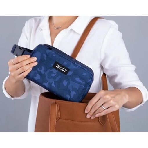 Packit Freezable Snack Box - Heather Leopard Navy