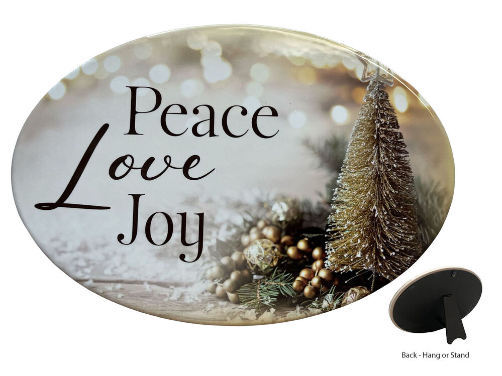 Heavenly Ceramic Plaque - Peace Love Joy