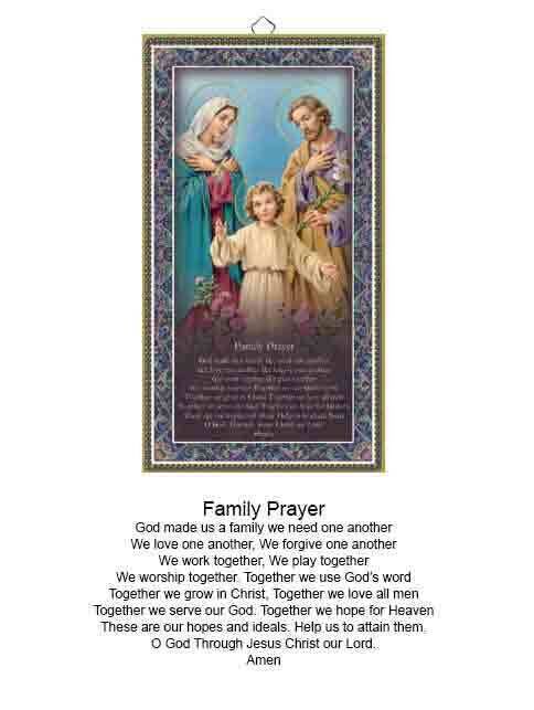 Hanging Wood Plaque with Prayer - Family Prayer