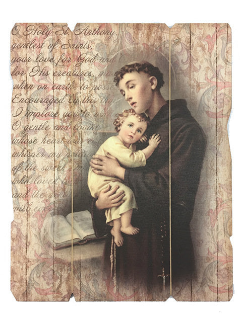 Vintage Hanging Saint Plaque - St Anthony